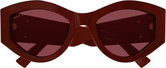 Gucci Gucci Gg1951s Linea Emblem 003 Burgundy Red Sunglasses