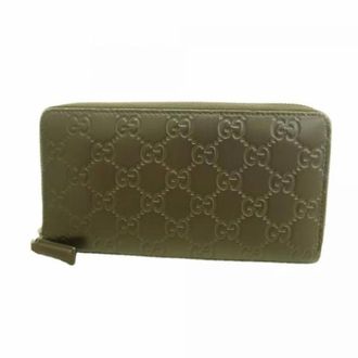 Gucci Vintage, unisex, Bruin, ONE Size, Leer, Pre-owned Long wallet (bi-fold)