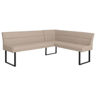 Hhg Panca Angolare Hhg-891, Sala Da Pranzo, Ecopelle Metallo 209 X 158 Cm, Beige