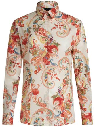 Etro Katoenen popeline blouse met paisley-print - Wit