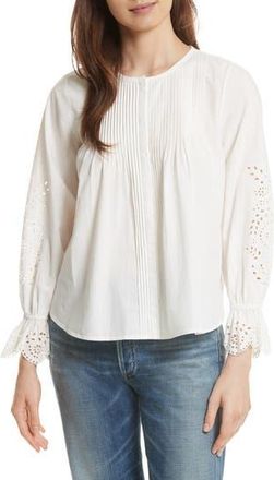 Joie Kalyssa Eyelet Top in Porcelain at Nordstrom Rack, Size Small