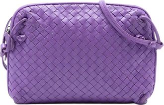 Bottega Veneta Pre-owned Cross Body Bags, female, Purple, Size: ONE SIZE Pre-owned Woven Crossbody Bag
