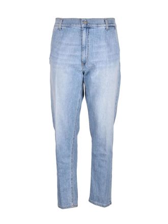 Dondup Light Blue Brian Carrot Fit Cotton Jeans