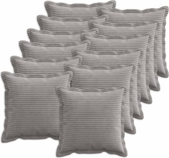 vidaXL Federa 12 Pz Houten Grigio Chiaro 50 X 50 Cm Corduroy Vidaxl