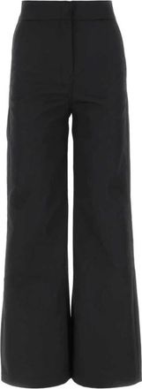 Palm Angels Wide-Leg Tailored Broeken - Dames - Wijde Broeken - Zwart - S - Leer - Broeken