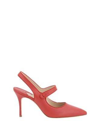 Manolo Blahnik Red Camparisli Pumps