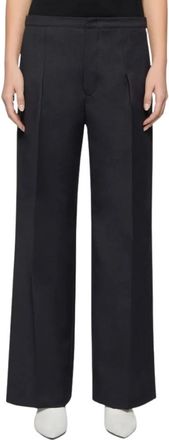 Dondup Loose Emi Broek - Dames - Wijde Broeken - Blauw - 2XL - Wol - Broeken