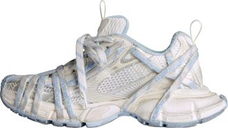 Balenciaga (WMNS) Balenciaga 3XL Extreme Laces Logo Sneaker White Off White Light Blue 825598W3XHL9949