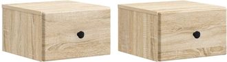 vidaXL Mesita De Noche De Pared 2 Uds. Roble Sonoma 34,5 X 33 X 20 Cm Vidaxl