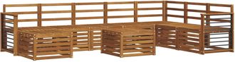 vidaXL Conjunto De Sof&aacute;s De Exterior 9 Uds. Natural Vidaxl