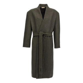 Fear of God Jassen, Heren, Groen, S, Katoen, Military Wool Lapelless Coat
