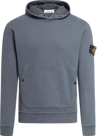 Stone Island Logo Patch Ribbed Hoodie Grey 791561720-V0062