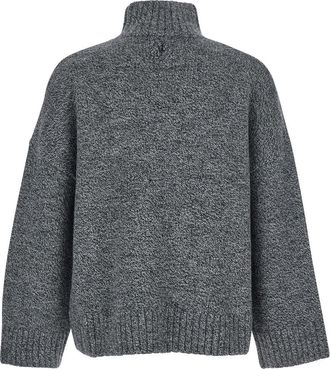 J.W.Anderson Mens Grey Wool Blend Sweater With High Neck Tops Top