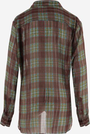 Dries Van Noten Womens Viscose-Silk Shirt Burgundy