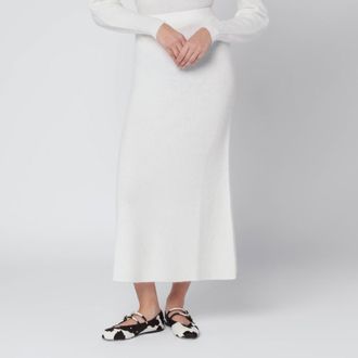 Max Mara Ivory skirt in stretch cashmere knit