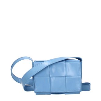 Bottega Veneta cassette crossbodytassen voor dames in hemelsblauw/Ventoso leer