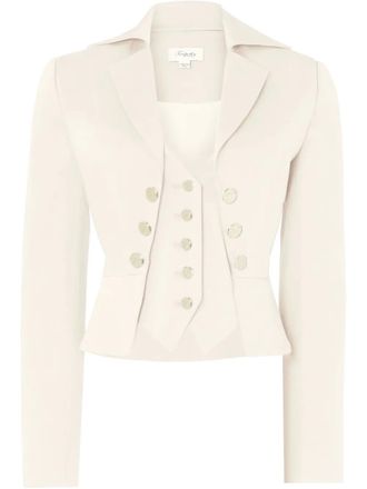 Temperley London Castell cropped blazer - Neutrals