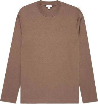 Sunspel long-sleeveT-shirt - men - Supima Cotton - S - Brown