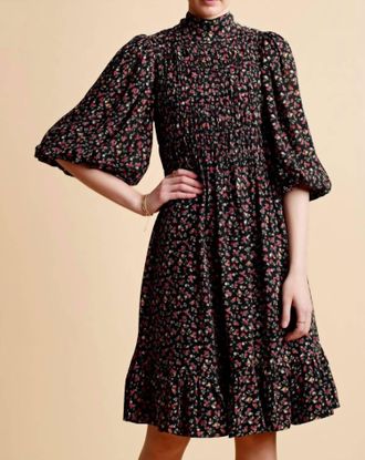 byTiMo Womens Drapy Georgette Mini Dress In Black Multi