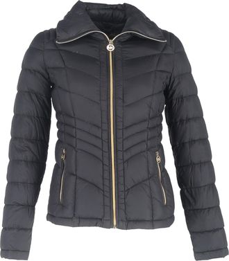 Michael Kors Zipped Packable Down Jacket in Black Polyamide