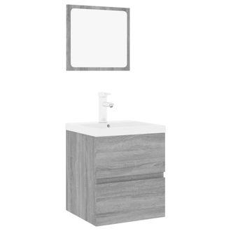 Berkfield Home Bathroom Furniture Set Grey Sonoma Engineered Wood
