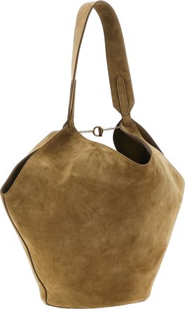 Khaite Womens Lotus Shoulder Bag Brown Calfskin Leather