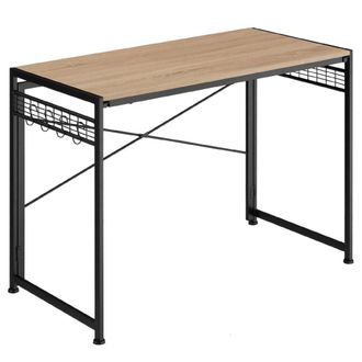 TecTake Escritorio estilo industrial plegable 102x51x77cm madera clara