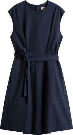 Woolrich Abito in popeline con cintura - Blu