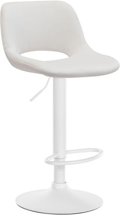 Clp Clp - Taburete De Bar Camden En Terciopelo Crema Metal Blanco Mate