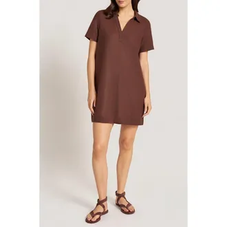 Matty M Sable Linen Blend Popover Dress in Chocolate at Nordstrom, Size X-Small