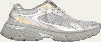 Golden Goose Mens Lightstar Mesh and Leather Runner Sneakers