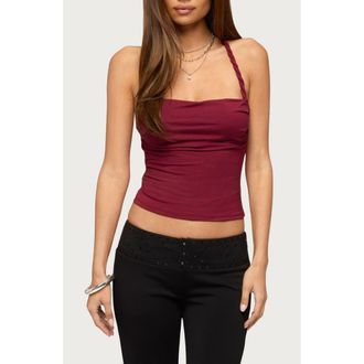 Edikted Cailinne Braided Twist Top in Burgundy at Nordstrom, Size X-Small
