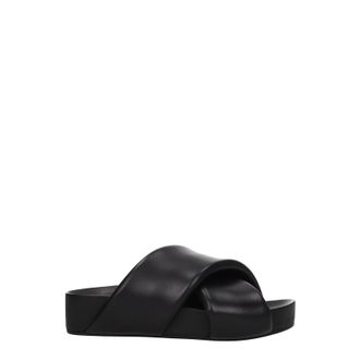 Jil Sander Loafer und Clogs f&uuml;r Damen aus schwarzem Leder