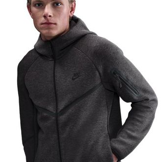 Nike Mens Tech Fleece Full-Zip Windrunner Hoodie - Black/Black Heather Size XS