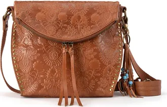 The Sak Silverlake Crossbody Bag - Leather in Tobacco Floral Embossed at Nordstrom
