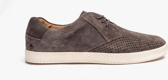 Base London KEEL Mens Perforated Suede Casual Shoes Grey - Size UK 6
