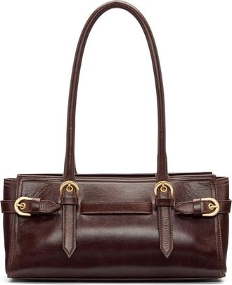 Reformation Dominique Leather Shoulder Bag in Chestnut Leather at Nordstrom