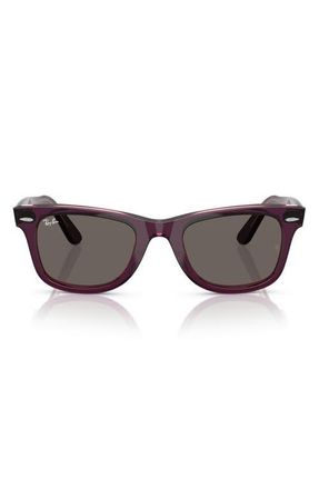 Ray-Ban 52mm Square Sunglasses in Violet Pink/dark Grey at Nordstrom