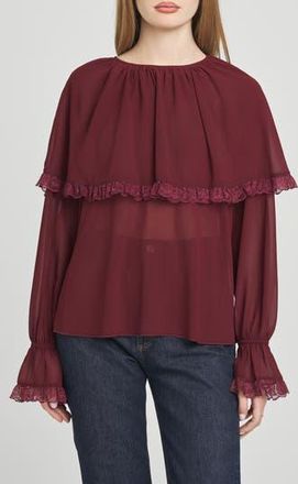 Wayf Mirabel Capelet Top in Merlot at Nordstrom Rack, Size Small