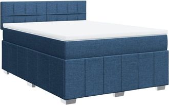 vidaXL Vidaxl - Cama Box Spring Con Colch&oacute;n Tela Azul 160x200 Cm