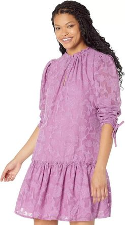Little Mistress Morgan Shift Dress Womens Purple Ruffle Hem Preppy JDM831