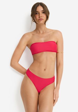 Lascana Bikini-Hose LSCN BY LASCANA Gina, Damen, Gr. 34, N-Gr, beere, Recycling-Polyamid, unifarben, Badehosen Bikini-Hose, in trendiger Uni-Farbe