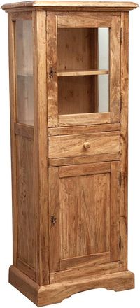 Biscottini International Vitrina Country De Madera Maciza De Tilo Acabado Con Efecto Natural 55x43x150 Cm