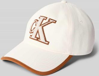 Calvin Klein Basecap aus reiner Baumwolle in Offwhite, Gr&ouml;&szlig;e 1