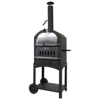 Hhg Parrilla De Carb&oacute;n Hhg 851, Horno De Pizza De Le&ntilde;a, Parrilla De Carb&oacute;n Piedra Para Pizza, Acero Pintado Negro De Alta Temperatura