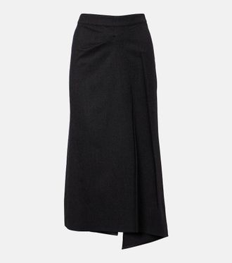 Victoria Beckham Draped virgin wool midi skirt