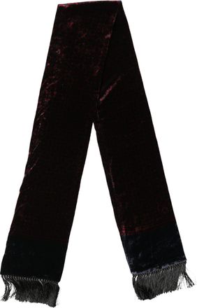 Dolce & Gabbana Mens Black Red Rayon Geometric Pattern Fringe 140cm X 16cm Scarf And