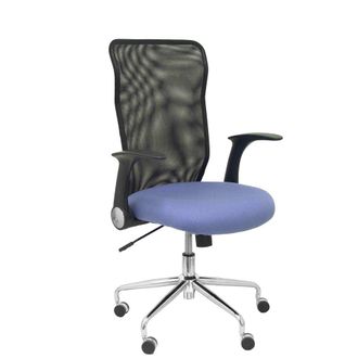 Piqueras y Crespo Silla Minaya Respaldo Malla Negro Asiento Bali Azul Claro
