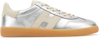 Hogan Silver Leather Sneakers