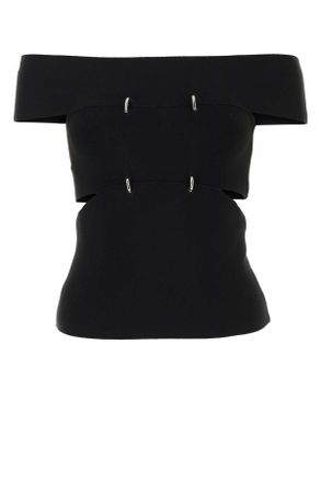 Alexander McQueen Alexander Mcqueen Black Stretch Viscose Blend Top